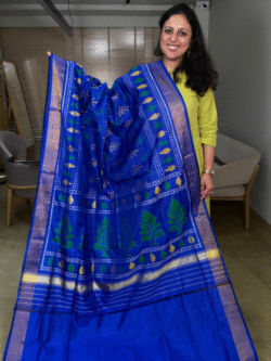 Blue Rajkot Patola Pure Silk Saree