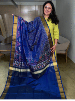 Blue Rajkot Patola Pure Silk Saree